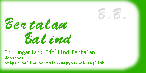 bertalan balind business card